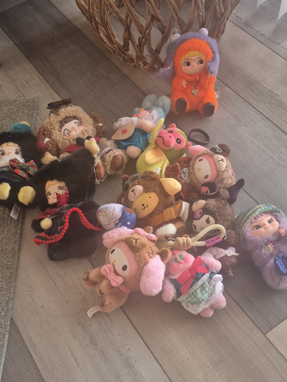 Assorted Pink Plush Keychain Lot Of Mixed Plushies